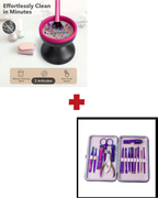 Combo KIT MANICURA 15 pcs + Mini lavadora de brochas
