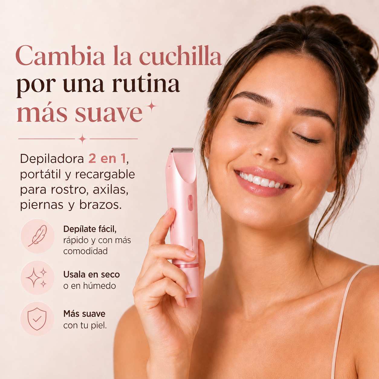 DumaSkin 2 en 1 | Afeitadora Corporal Recargable para una Piel Suave