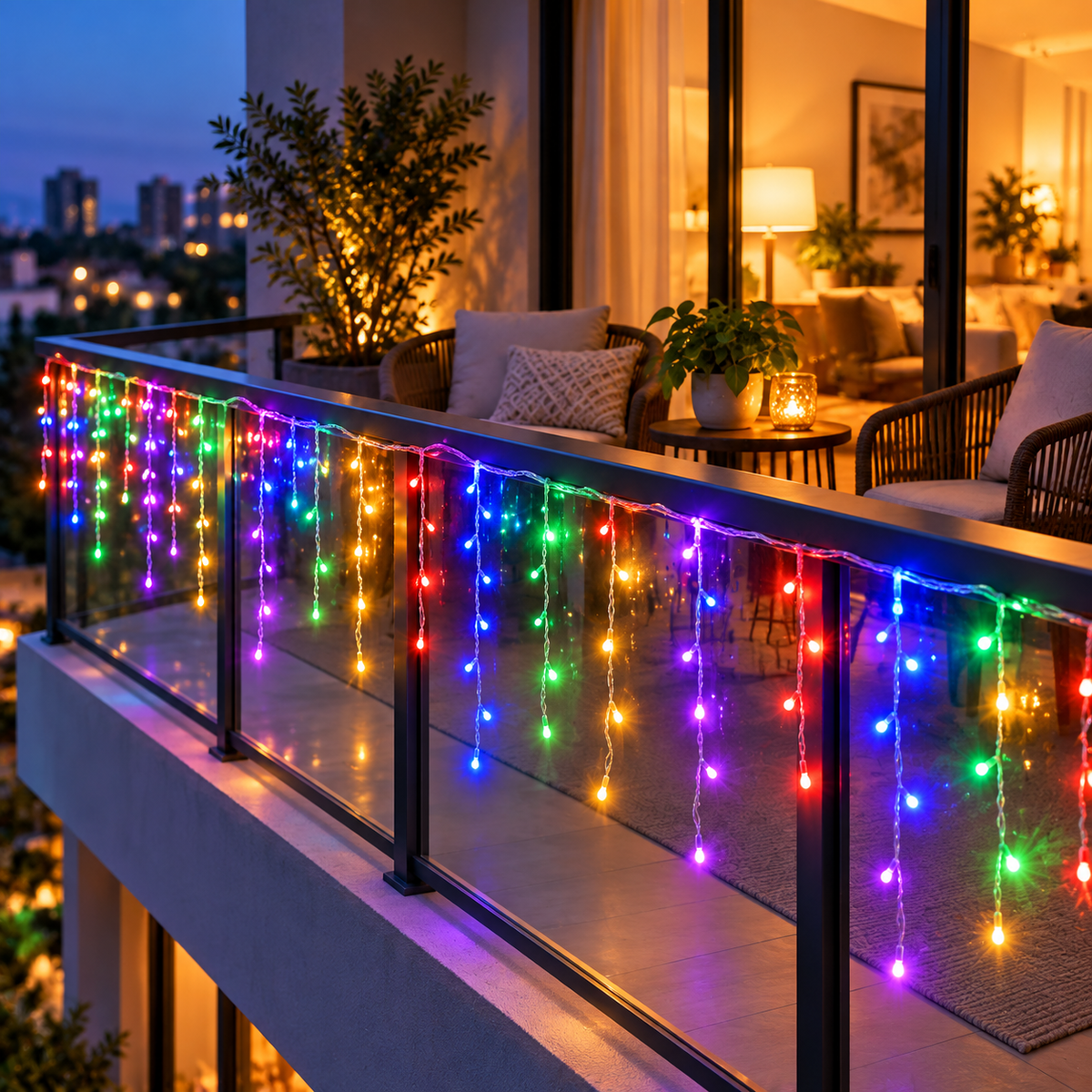 CORTINA LUZ LED 3MT X 45 CM + 1 TAPETE
